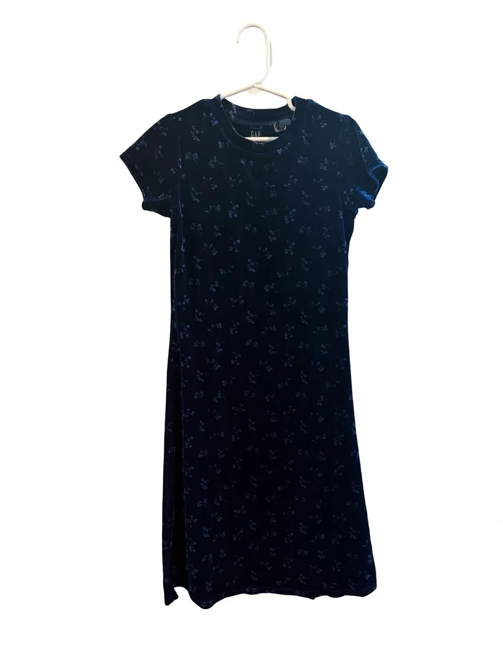 Vintage GAP Navy Velvet Short-Sleeve dress